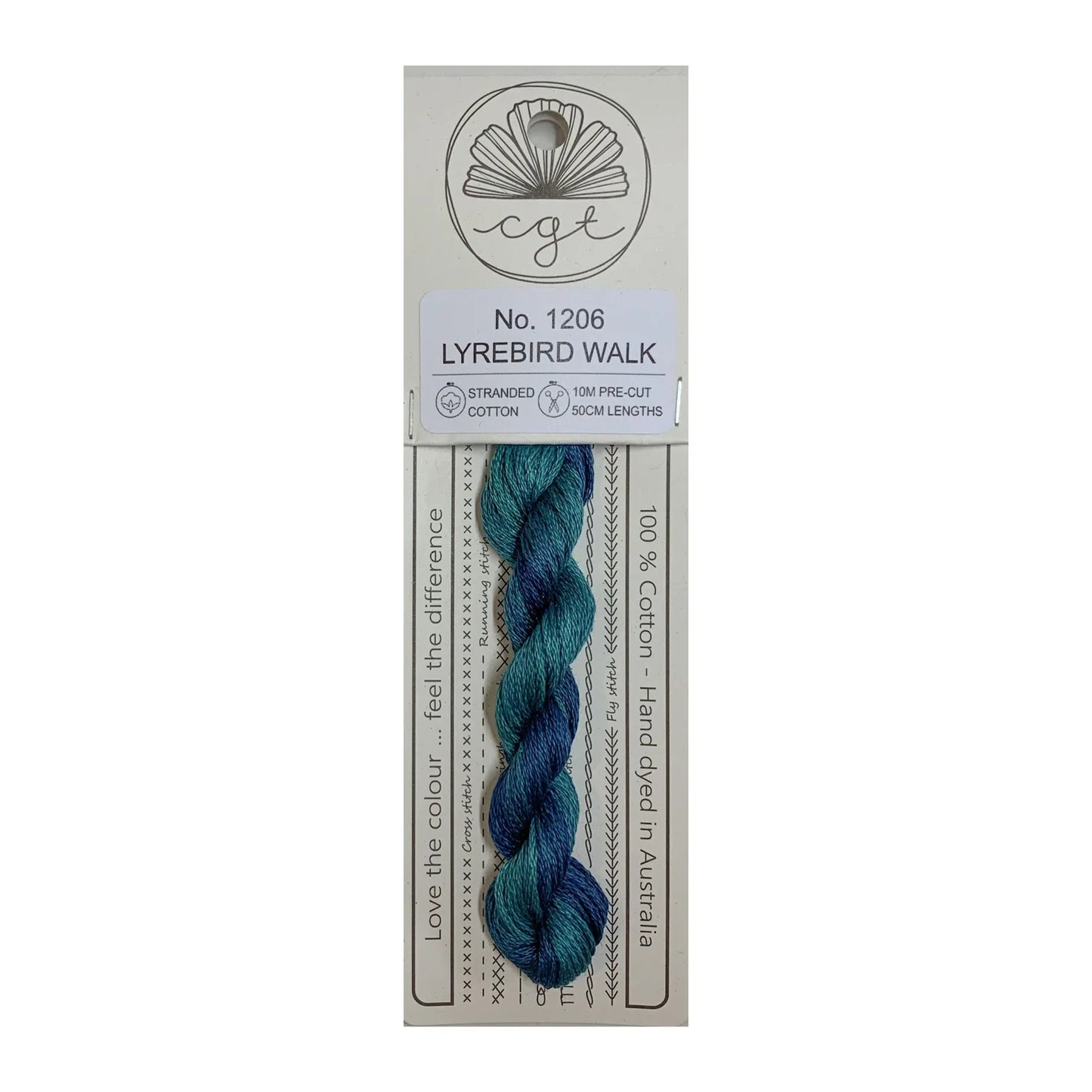 Embroidery Threads - Various Blue/Green shades Stranded Cottage Garden Thread