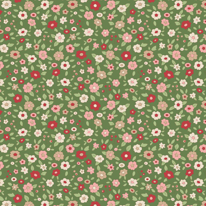 Tilda Creating Memories Winter red 5 Fat 16ths (25 x 26cm) cotton quilt fabric - Pack B