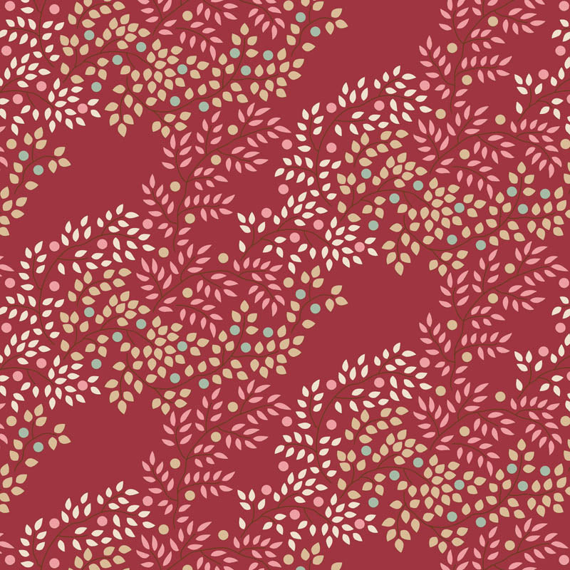 Tilda Creating Memories Winter red 5 Fat 16ths (25 x 26cm) cotton quilt fabric - Pack B