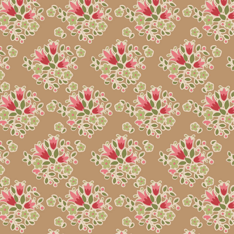 Tilda Creating Memories Winter red 5 Fat Eighths cotton quilt fabric - Pack A