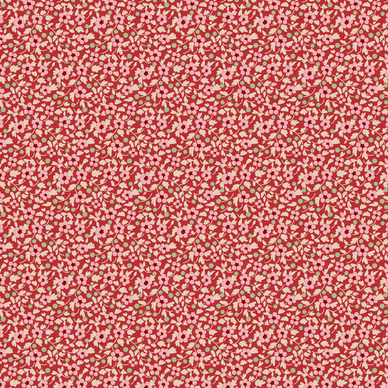 Tilda Creating Memories Winter red 5 Fat 16ths (25 x 26cm) cotton quilt fabric - Pack B