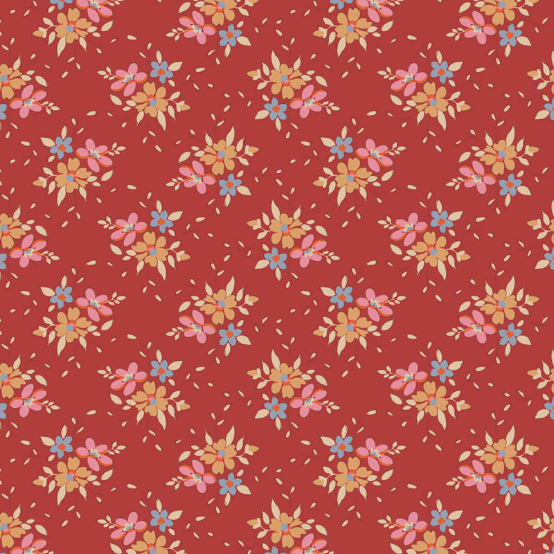 Tilda Creating Memories Winter red 5 Fat Eighths cotton quilt fabric - Pack A