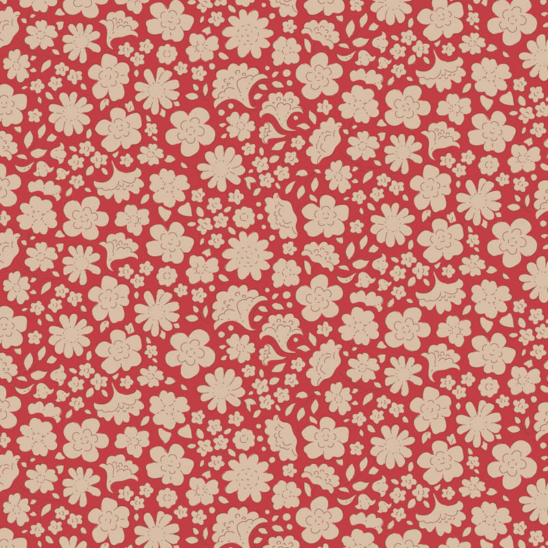Tilda Creating Memories Winter red 5 Fat Eighths cotton quilt fabric - Pack A