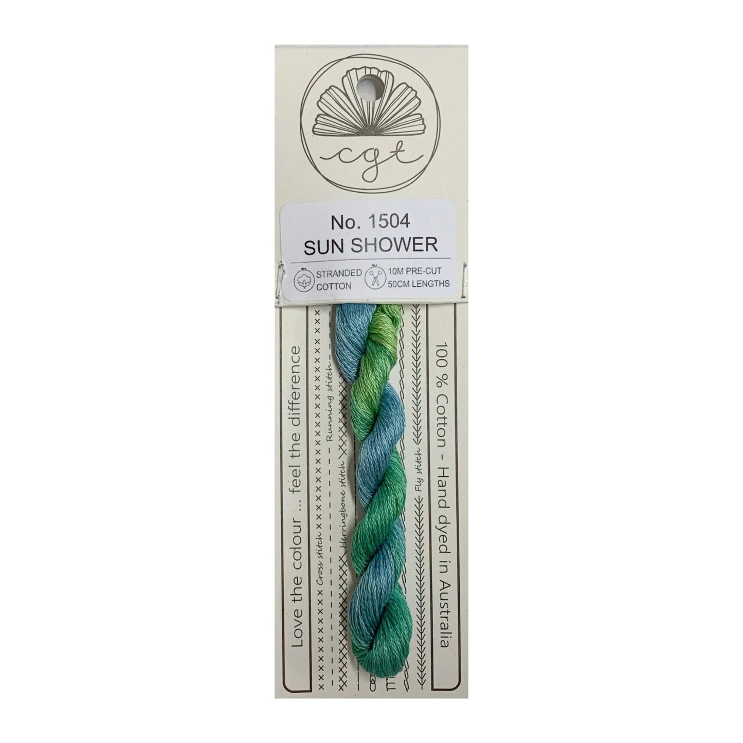 Embroidery Threads - Various Blue/Green shades Stranded Cottage Garden Thread