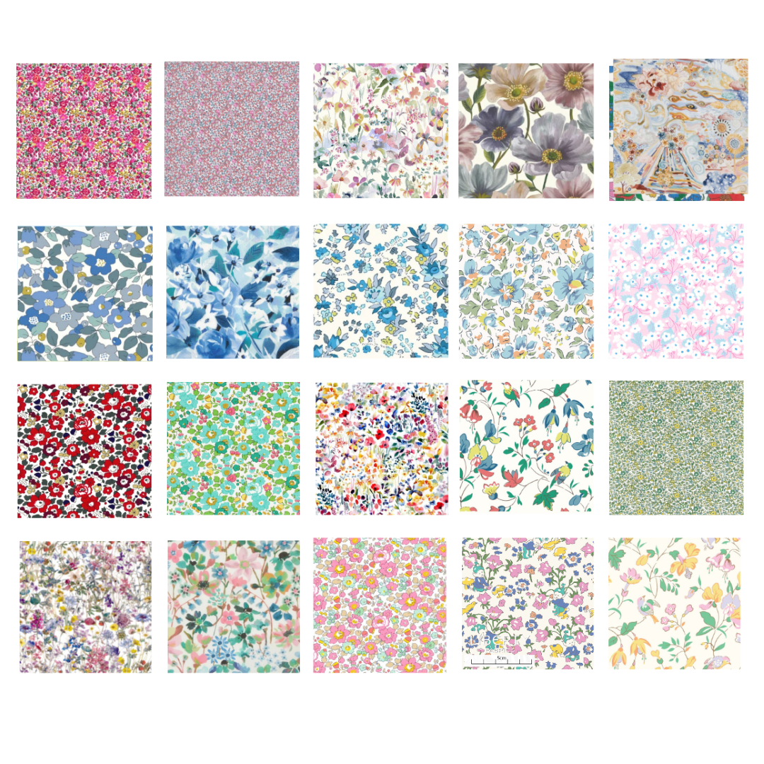 Liberty Tana lawn 20, 5" x 6" - 12cm x 15cm cotton fabric Pack S2