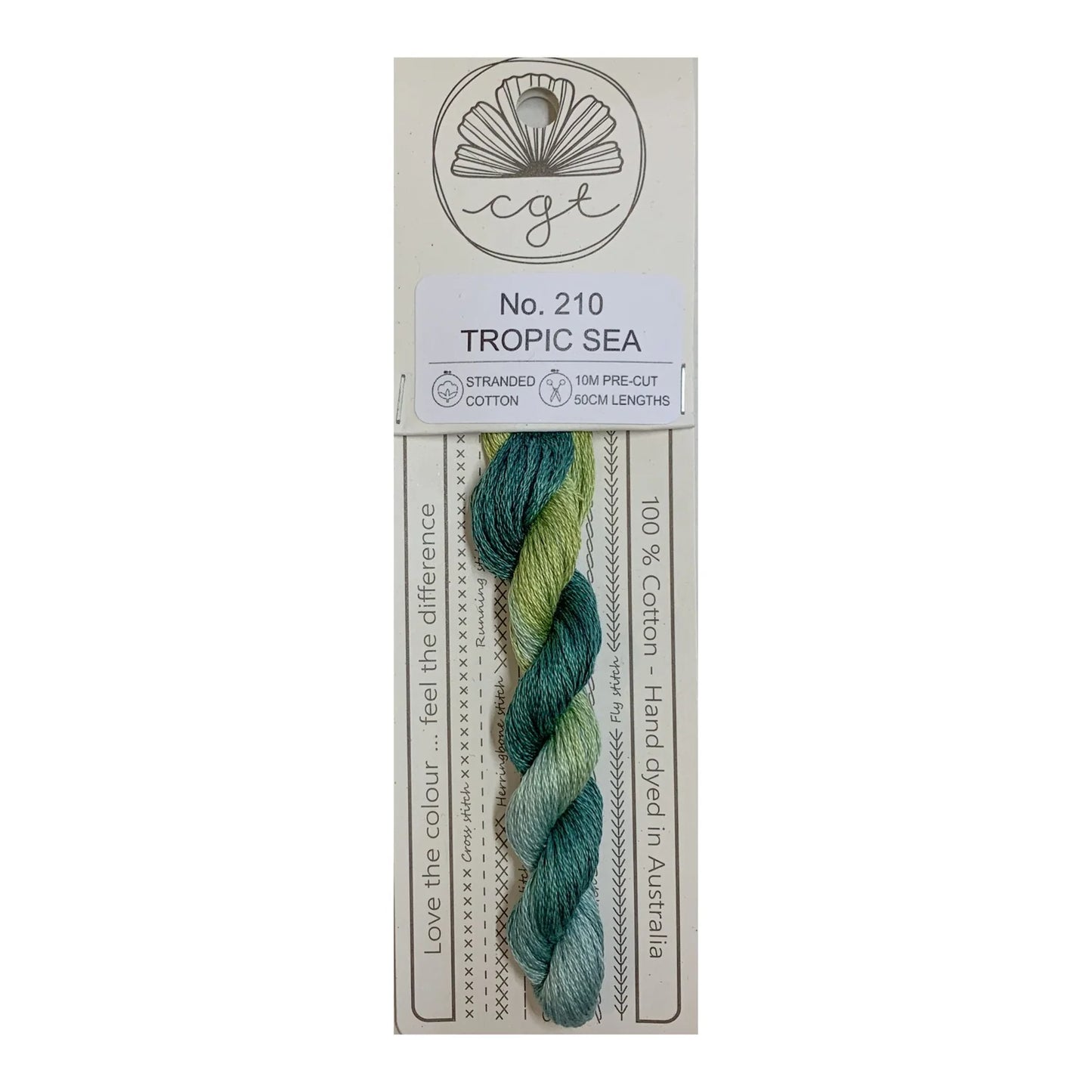 Embroidery Threads - Various Blue/Green shades Stranded Cottage Garden Thread