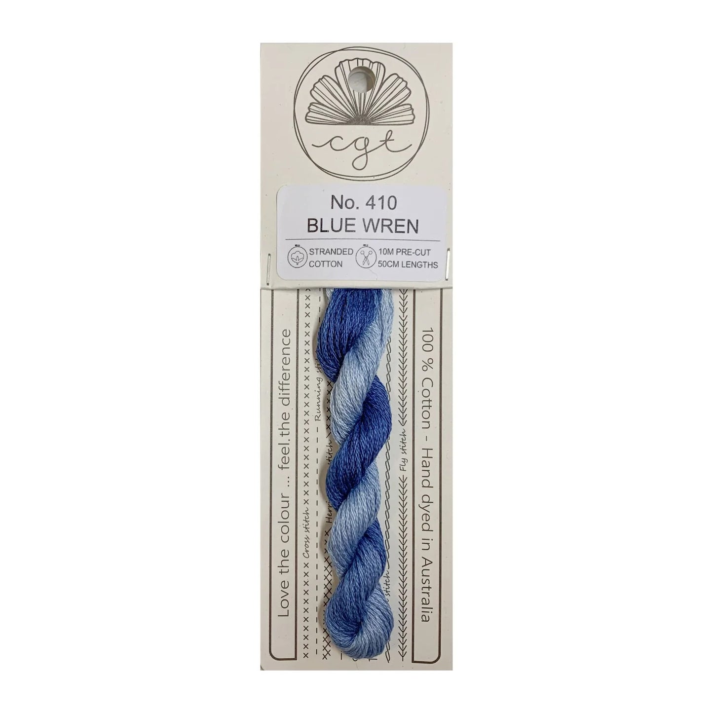 Embroidery Threads - Various Blue/Green shades Stranded Cottage Garden Thread