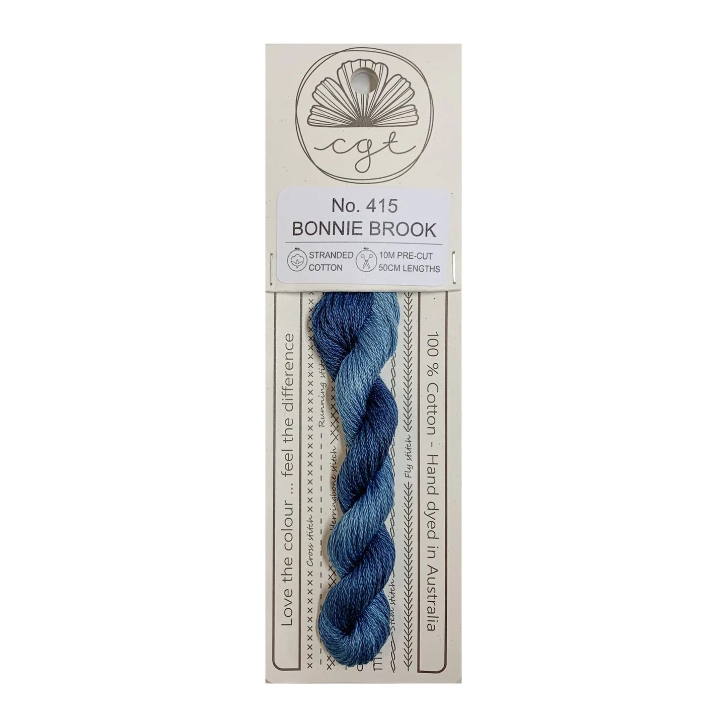 Embroidery Threads - Various Blue/Green shades Stranded Cottage Garden Thread