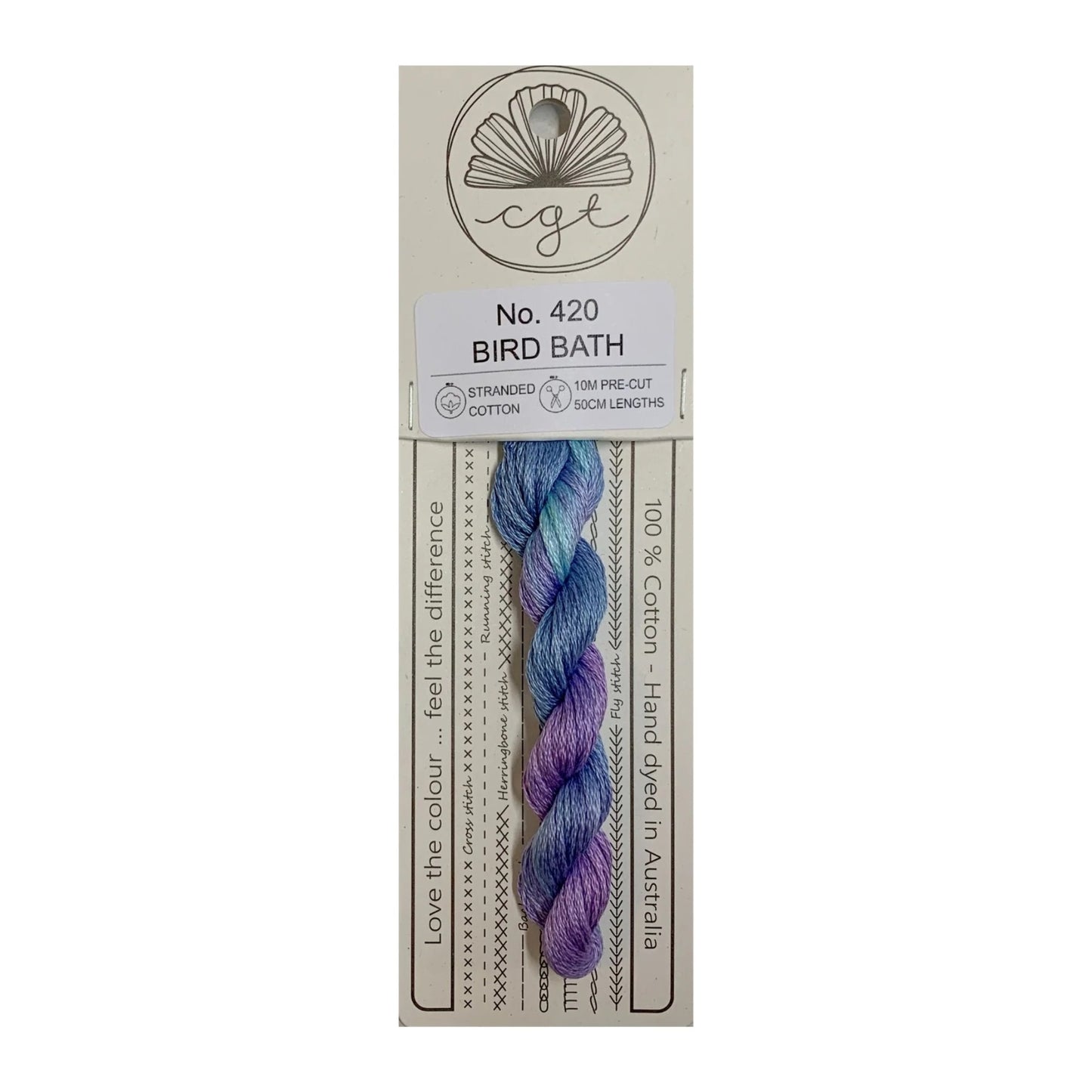 Embroidery Threads - Various Blue/Green shades Stranded Cottage Garden Thread