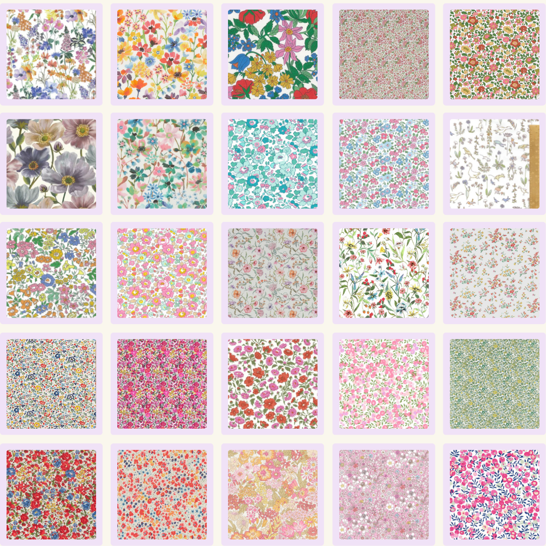 Liberty Tana lawn 50, 2.5" squares small florals cotton fabric Pack 2D