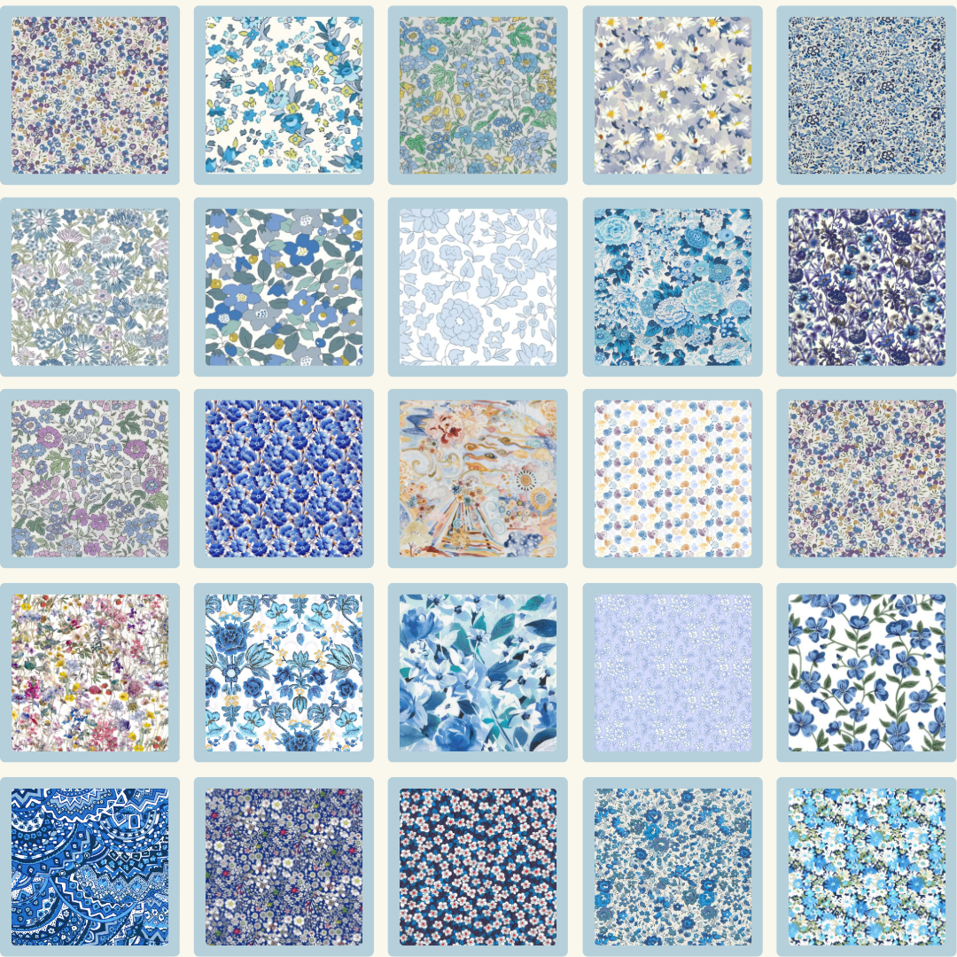 Liberty Tana lawn 50, 2.5" squares small florals cotton fabric Pack 2H