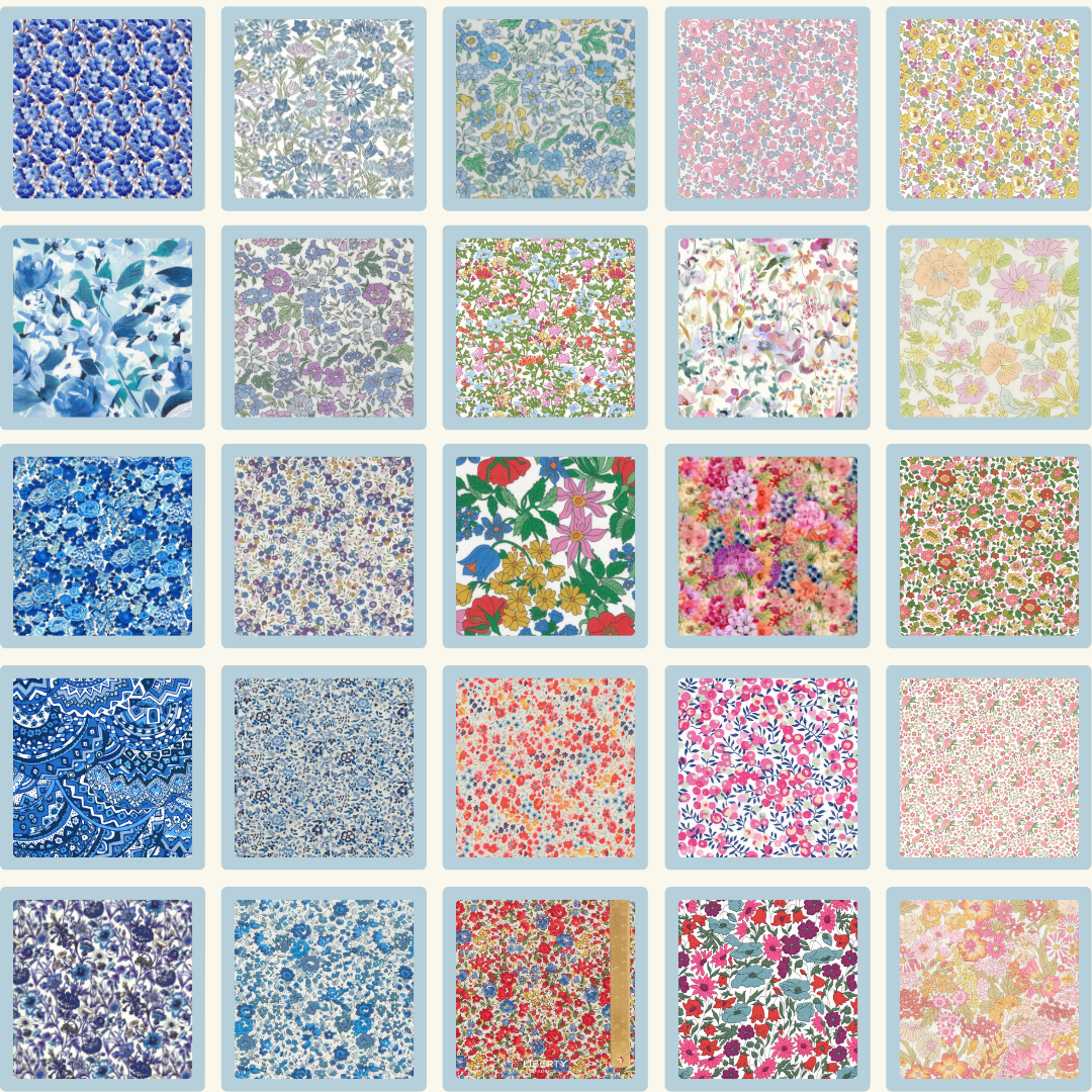 Liberty Tana lawn 50, 2.5" squares small florals cotton fabric Pack 2I