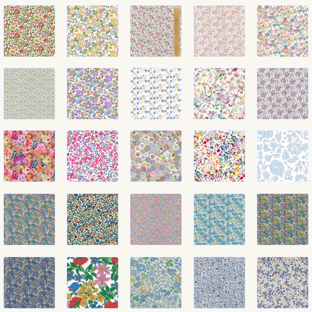 Liberty Tana Lawn 50 2.5" squares cotton fabric suit EPP, patchwork - Pack 2R