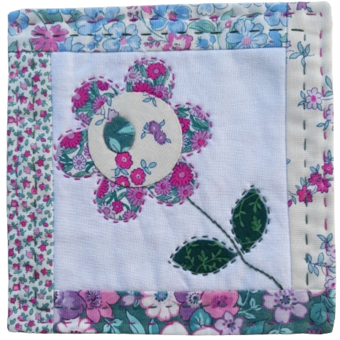 Applique Flower mug rug - Class Kit