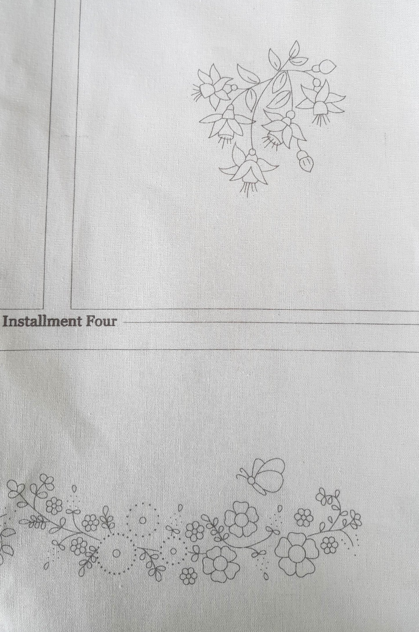 Arabella stitchery panel 13 embroidery designs linen cotton fabric Lilabelle Lane