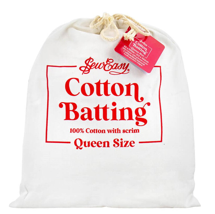 Batting Queen size 100% natural cotton 213 x 254cm - Sew Easy