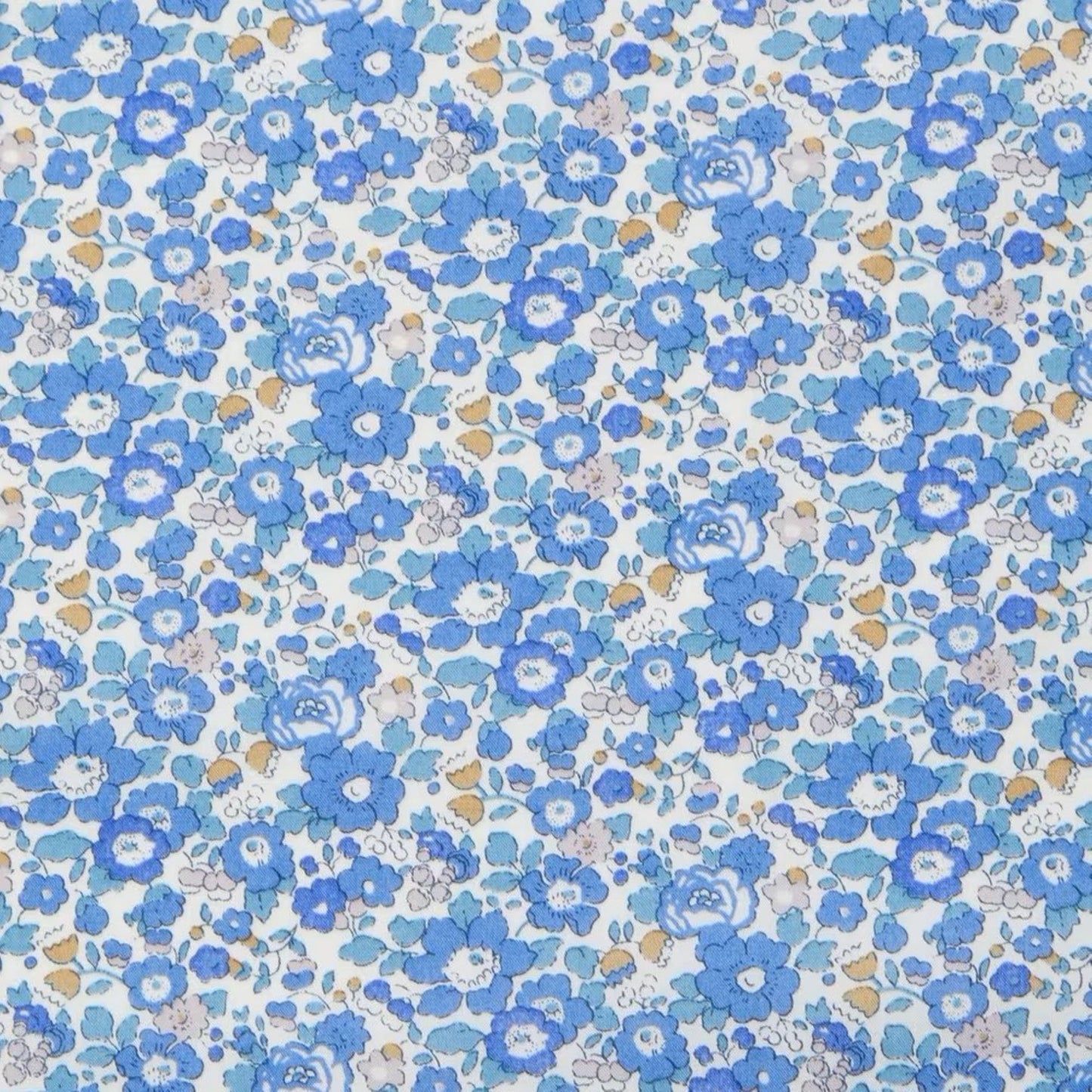 Liberty Tana Lawn Fat Eighth Betsy Ann G blue floral cotton fabric