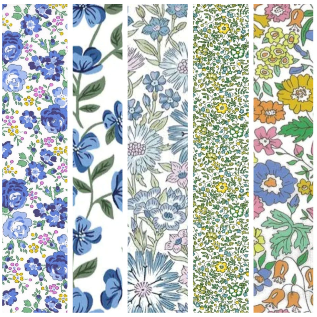 Liberty Tana lawn 5 Fat 16's, 10" x 13" - 25cm x 33cm cotton fabric Pack D4