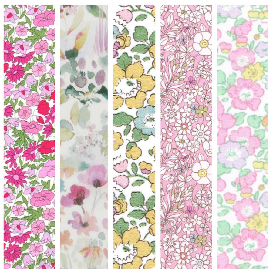 Liberty Tana lawn 5 Fat 16's, 10" x 13" - 25cm x 33cm cotton fabric Bundle G3