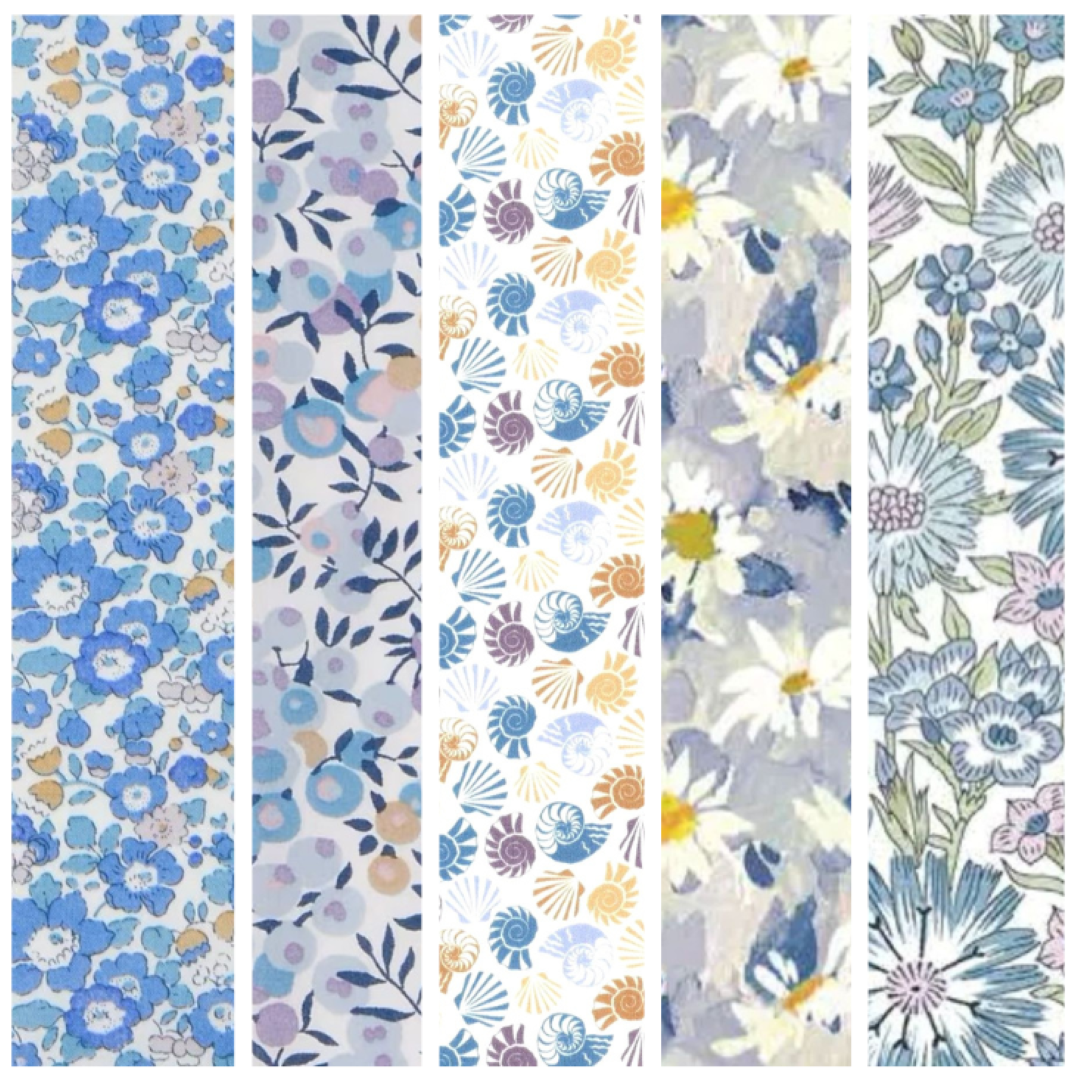Liberty Tana lawn 5 Fat 16's, 10" x 13" - 25cm x 33cm cotton fabric Pack H4