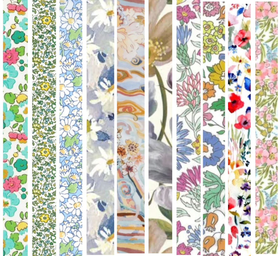 Liberty Tana lawn 10 Fat 32's, 6" x 10" - 15cm x 25cm cotton fabric Pack M4