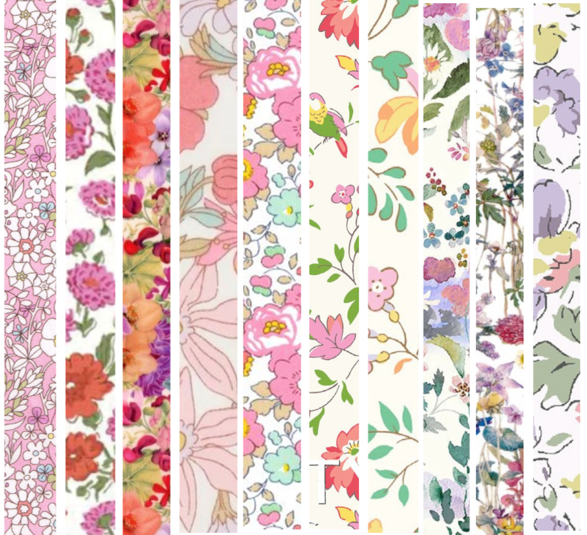Liberty Tana lawn 10 Fat 32's, 6" x 10" - 15cm x 25cm cotton fabric Pack O4