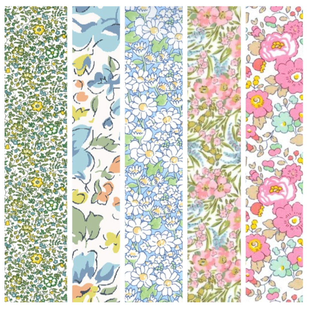 Liberty Tana lawn 5 Fat 16's, 10" x 13" - 25cm x 33cm cotton fabric Pack E4
