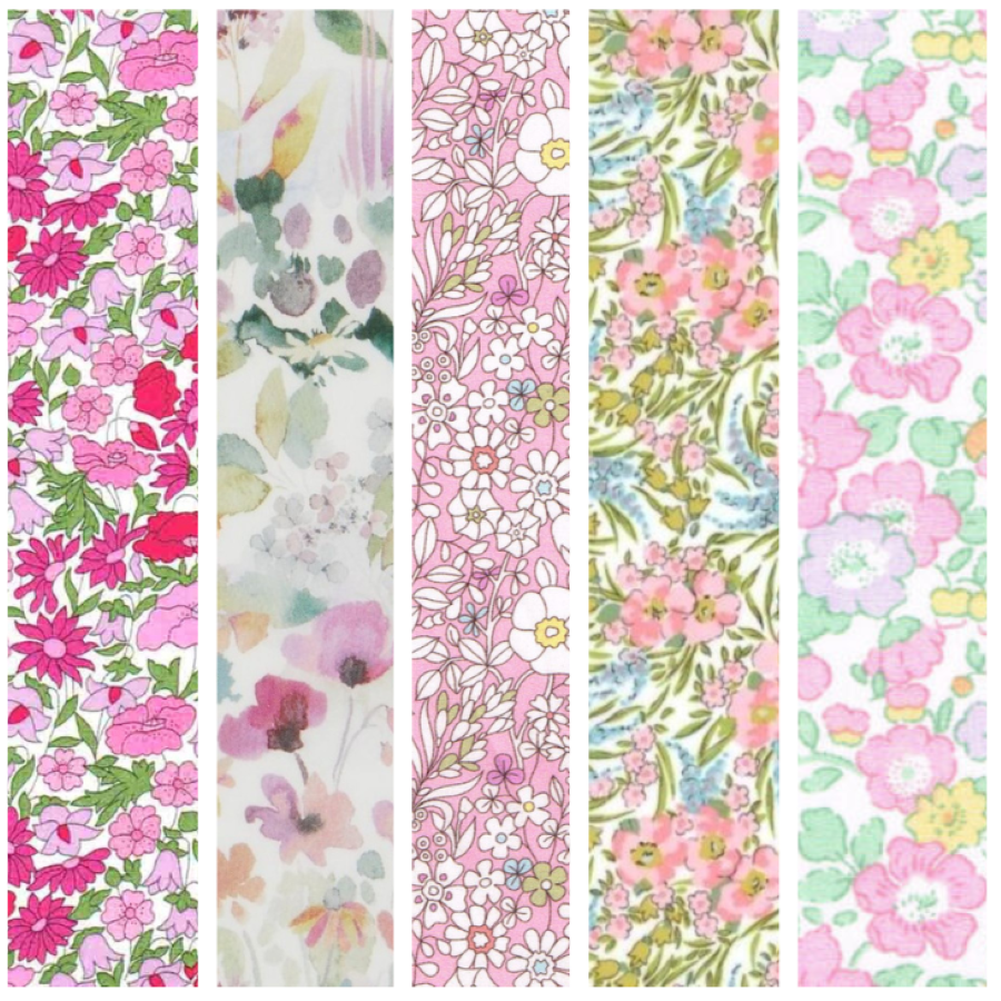 Liberty Tana lawn 5 Fat 16's, 10" x 13" - 25cm x 33cm cotton fabric Bundle H3