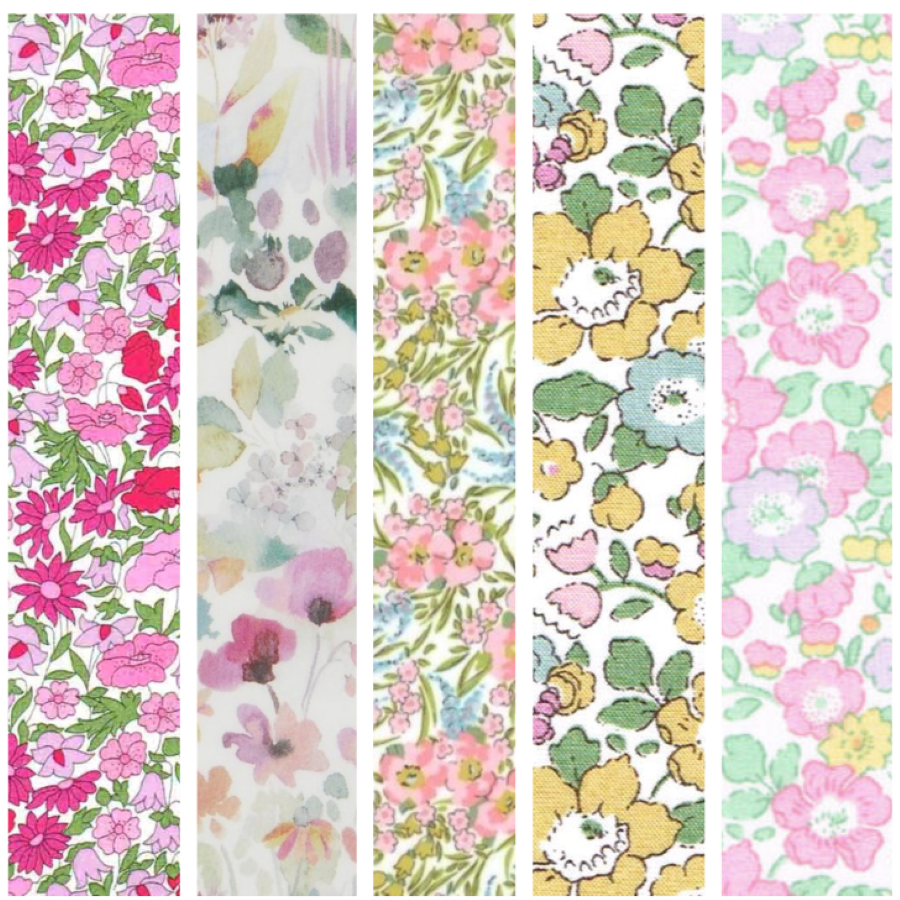 Liberty Tana lawn 5 Fat 16's, 10" x 13" - 25cm x 33cm cotton fabric Bundle I3
