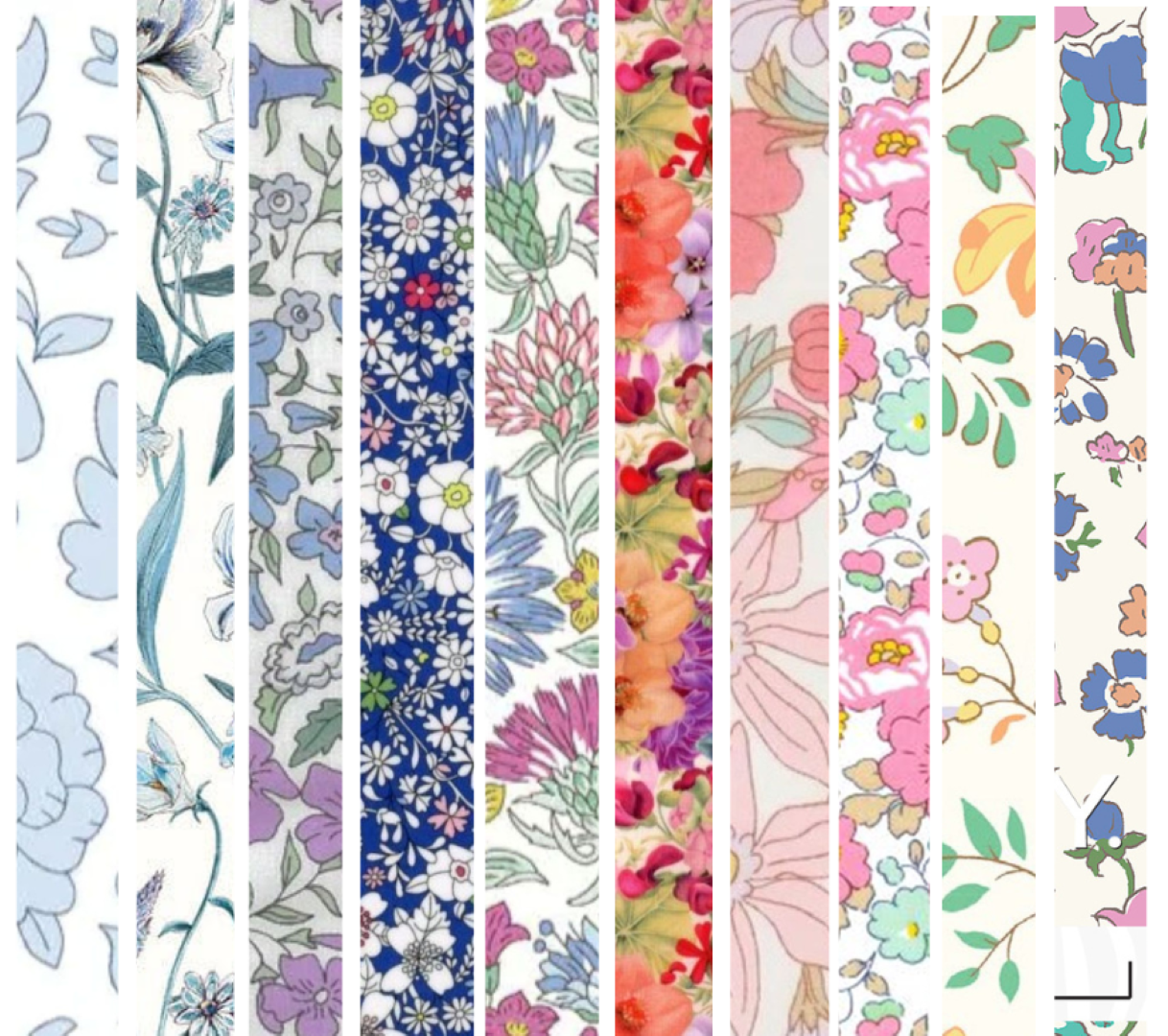 Liberty Tana lawn 10 Fat 32's, 6" x 10" - 15cm x 25cm cotton fabric Pack L4