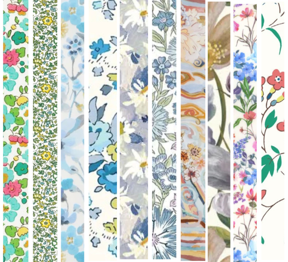 Liberty Tana lawn 10 Fat 32's, 6" x 10" - 15cm x 25cm cotton fabric Pack P4
