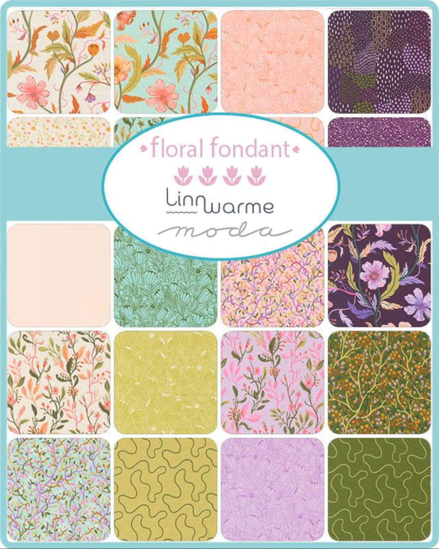 Moda Floral Fondant 42, 2 1/2" Mini Charm Squares precut cotton quilt fabric Linn Warme