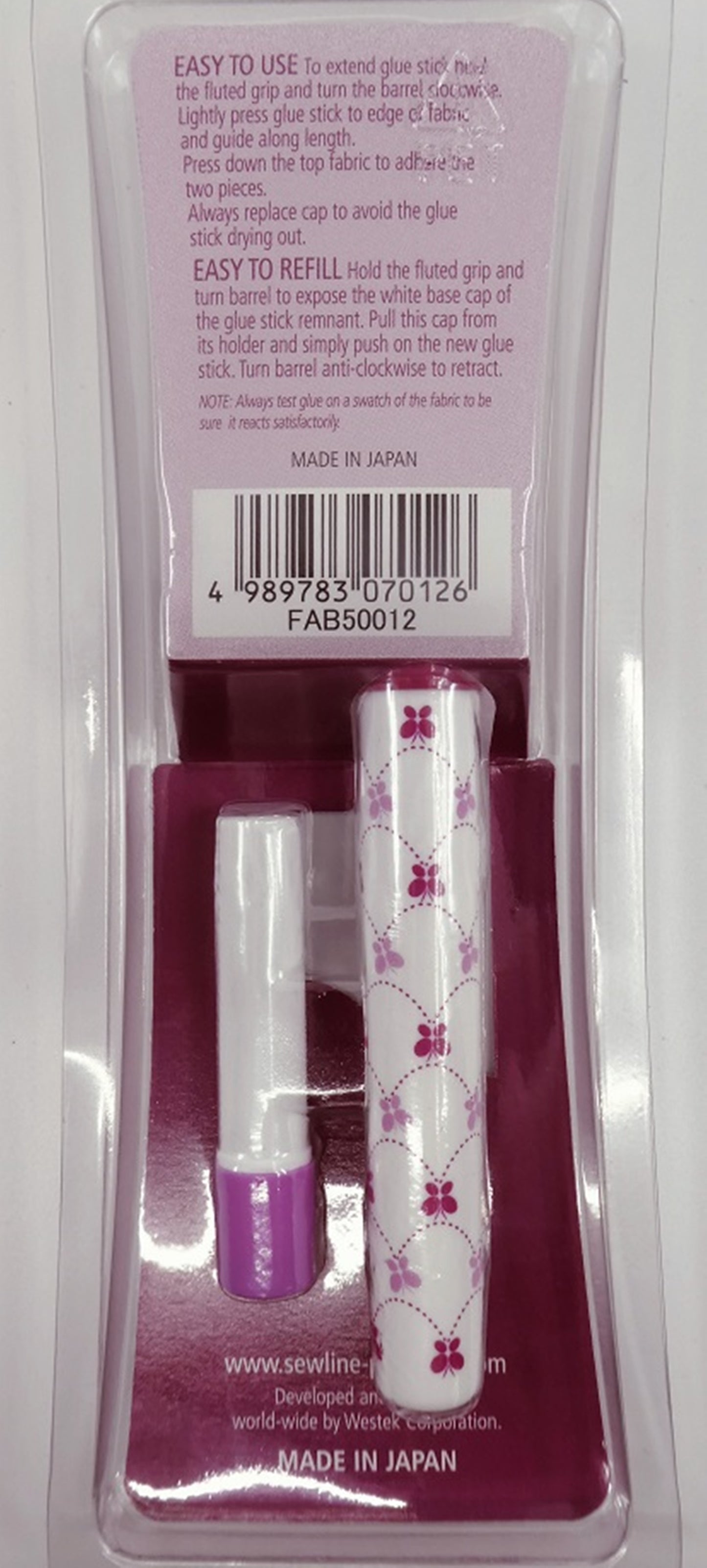 Fabric glue pen and refill water soluble Sewline for EPP or applique