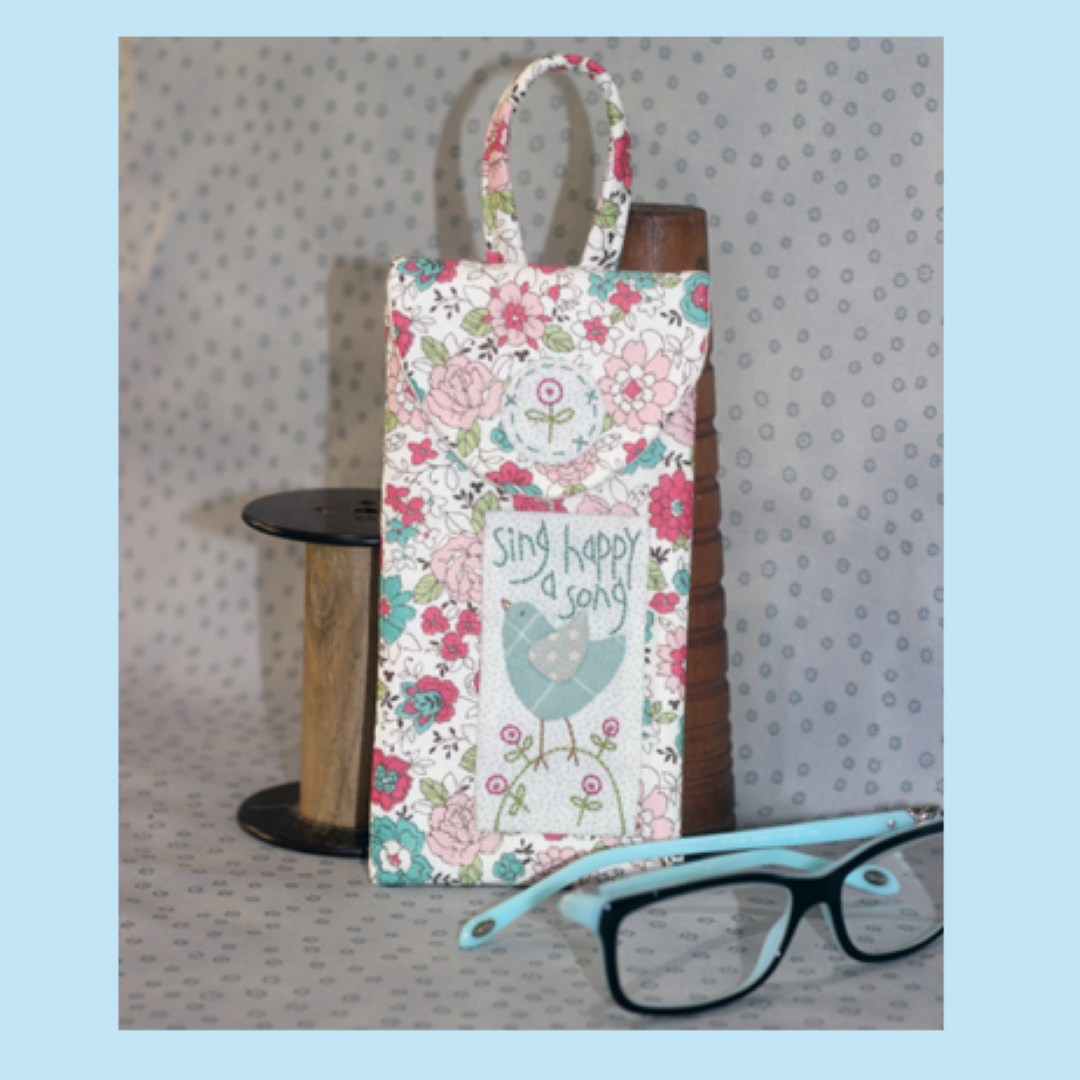 Happy Song Pouch phone glasses case Birdhouse pattern