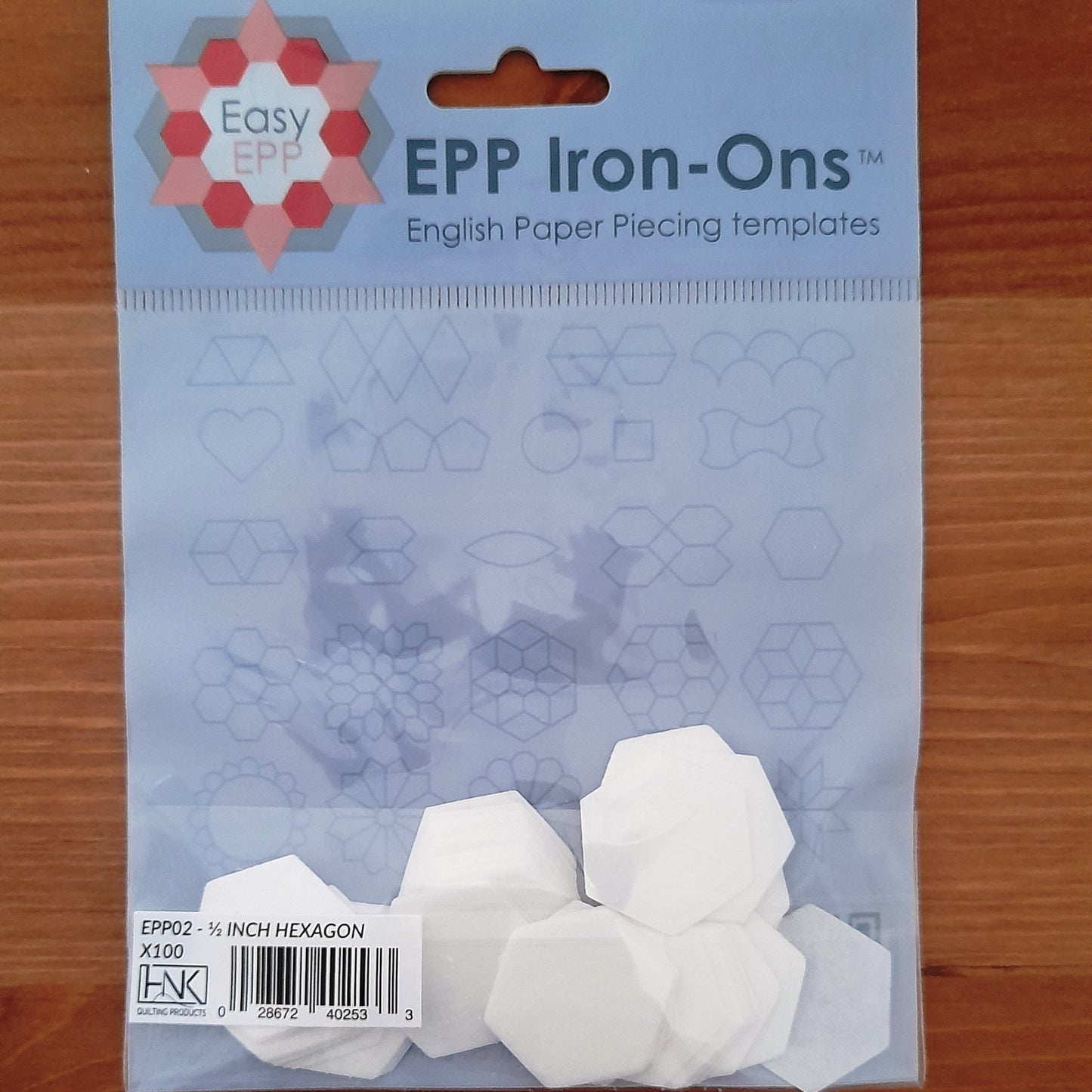 Hexagons 1/2" fusible papers for EPP English Paper Piecing Hugs n Kisses