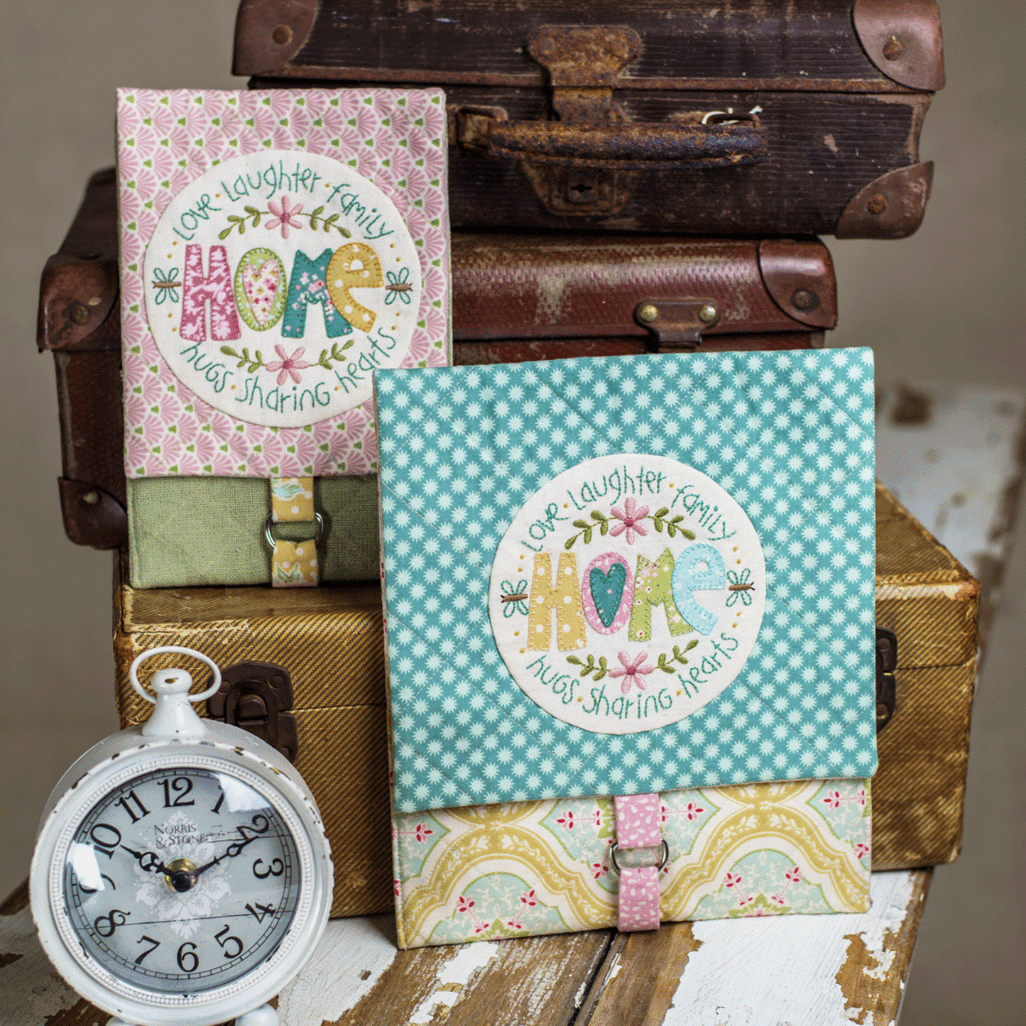 Home Tablet Ipad pouch applique embroidery Birdhouse pattern