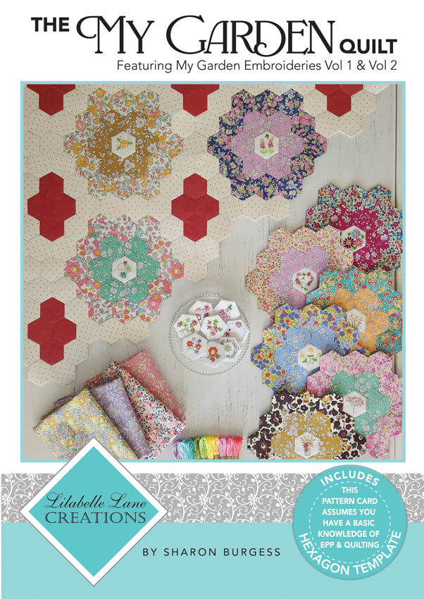 My Garden Quilt English Paper Piecing, Embroidery Lillabelle Lane Creative Card pattern