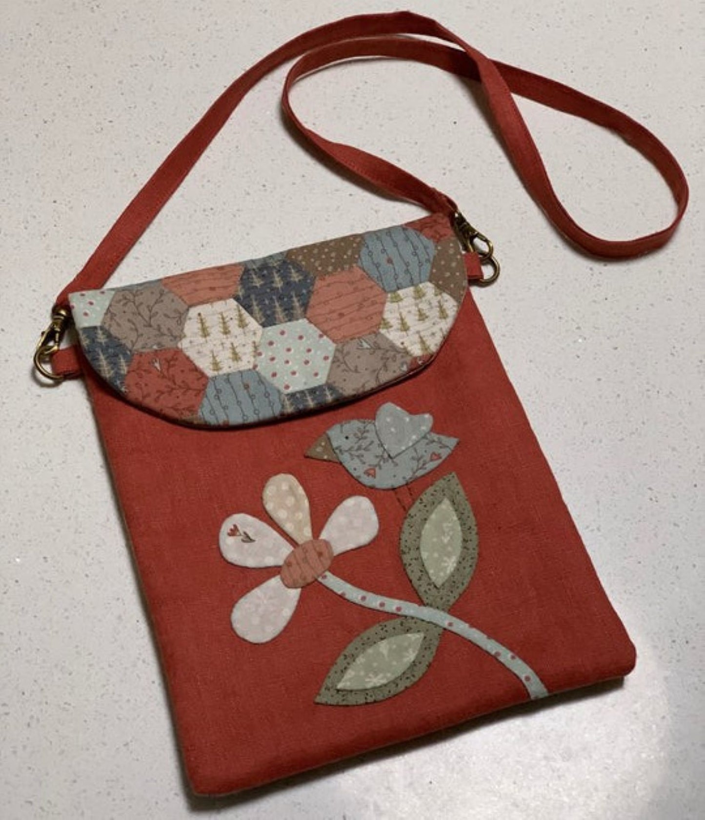 My Red Satchel applique and EPP bag Birdhouse paper pattern