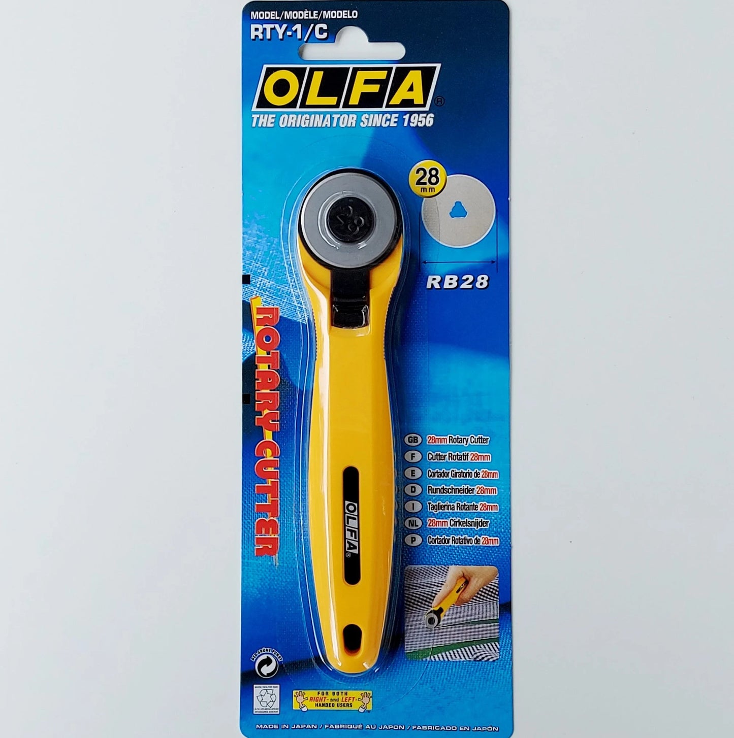 Olfa 28mm rotary cutter for patchwork, paper piecing, craft