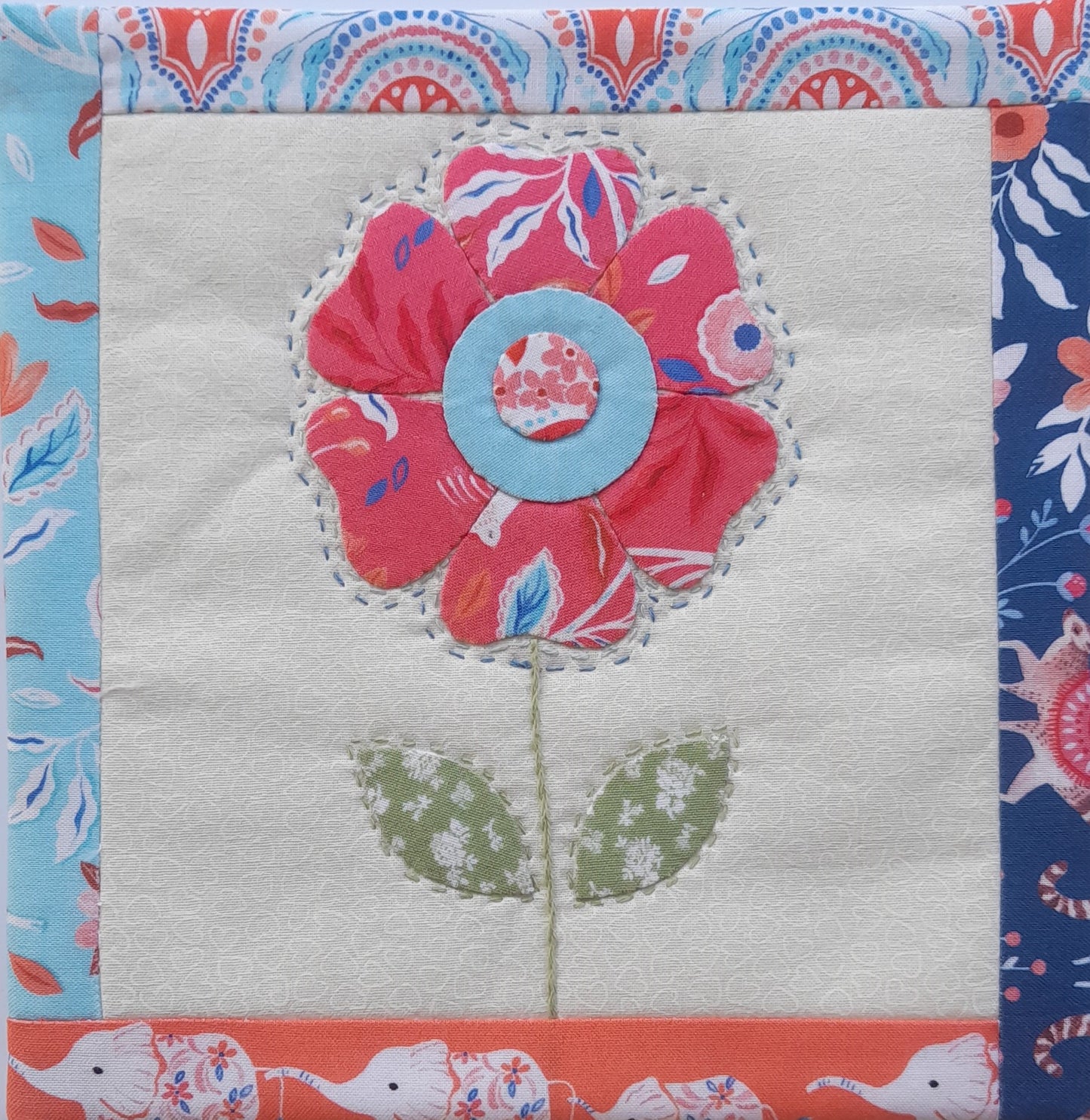Applique Flower mug rug - Class Kit
