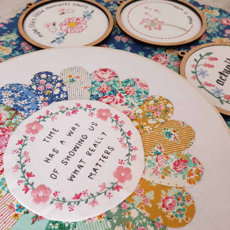 Remember the Little Things pre-printed embroidery linen Lillabelle Lane pattern