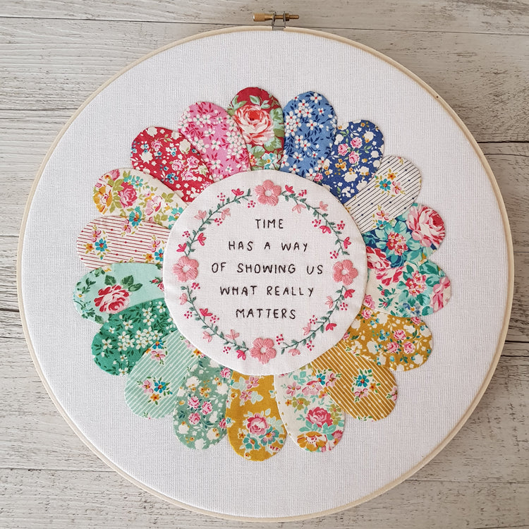 Remember the Little Things pre-printed embroidery linen Lillabelle Lane pattern