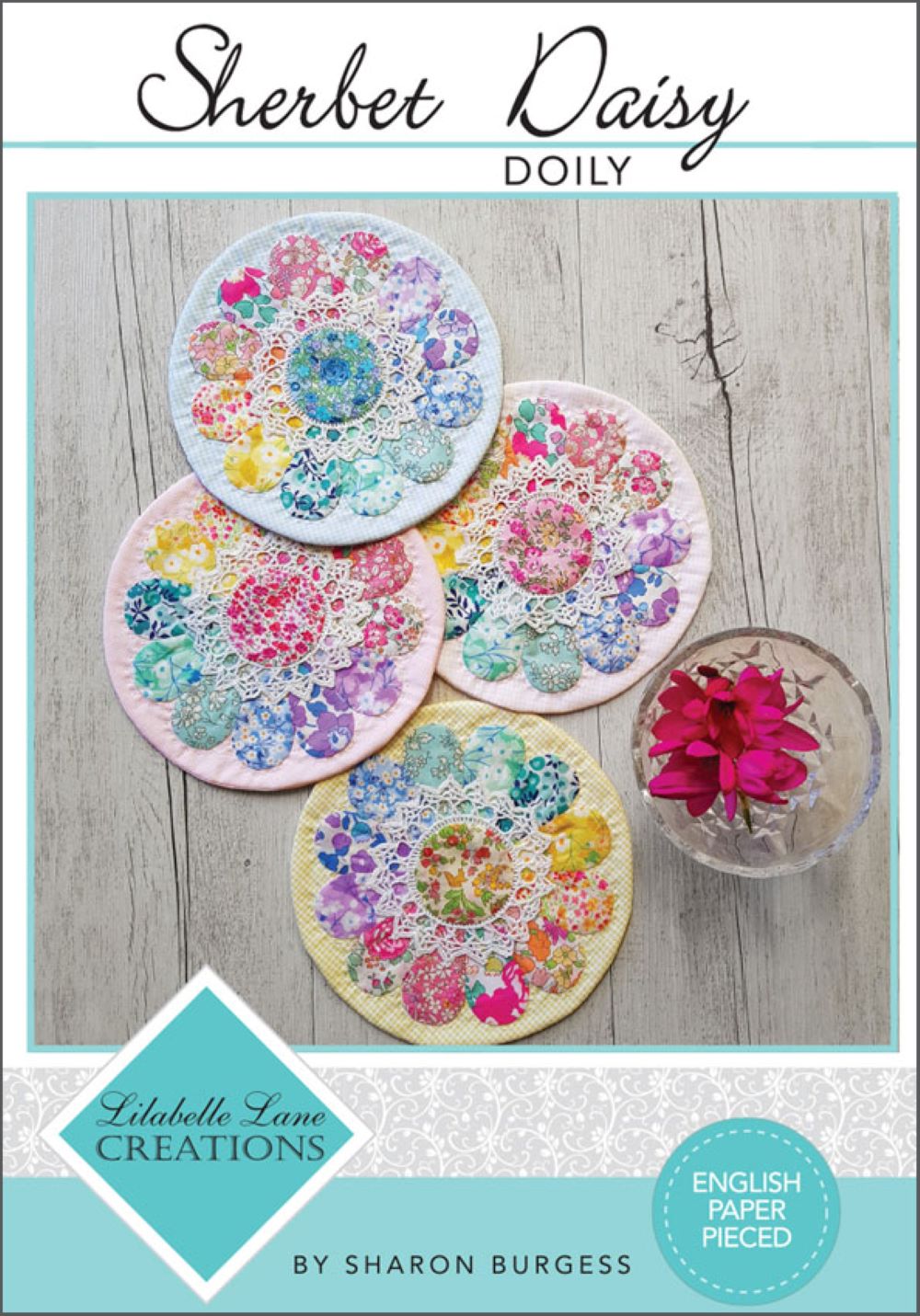 Sherbet Daisy Doily Creative Card Lilabelle Lane English Paper Piecing pattern