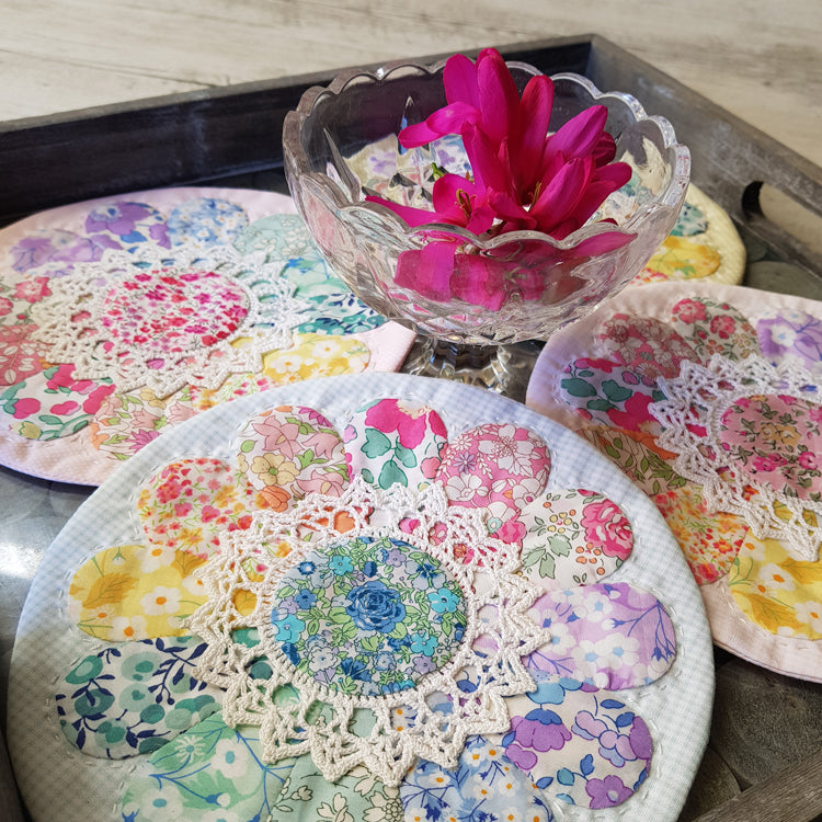 Sherbet Daisy Doily Creative Card Lilabelle Lane English Paper Piecing pattern