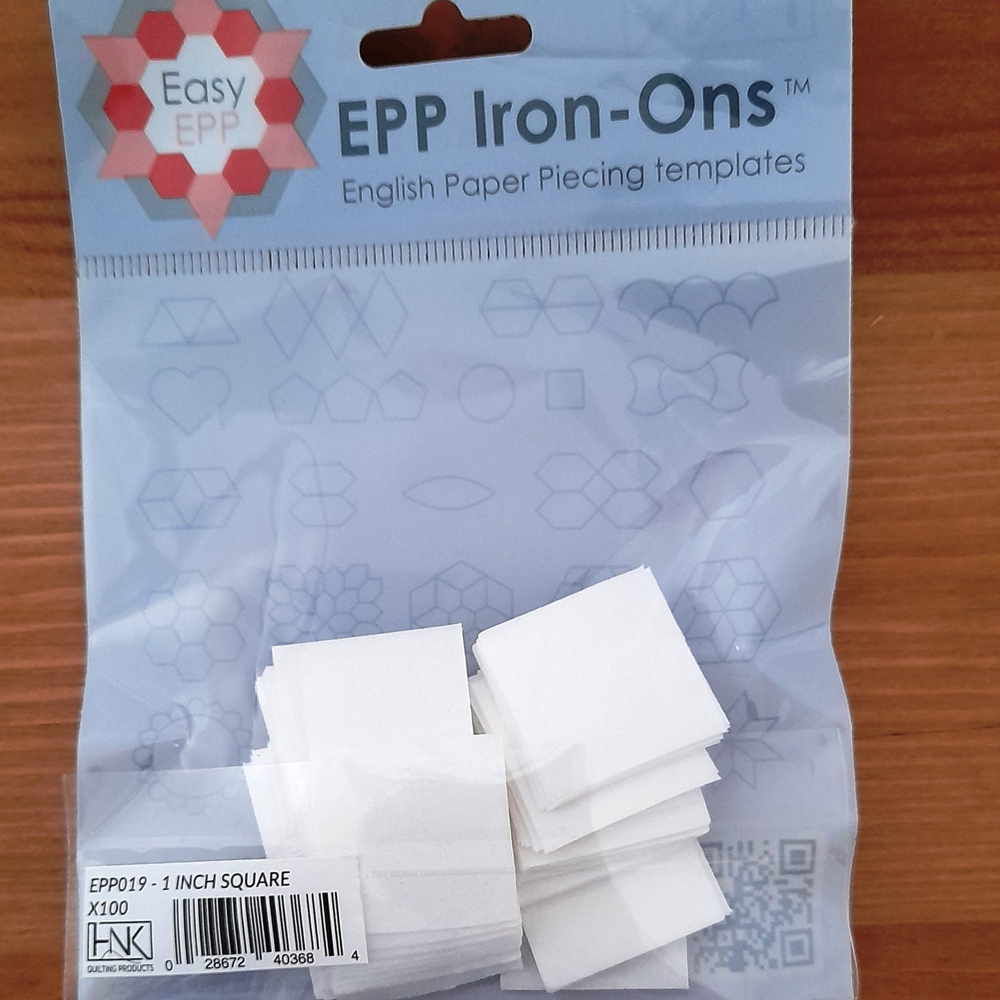 Squares 1", 100 fusible papers for EPP English Paper Piecing Hugs n Kisses