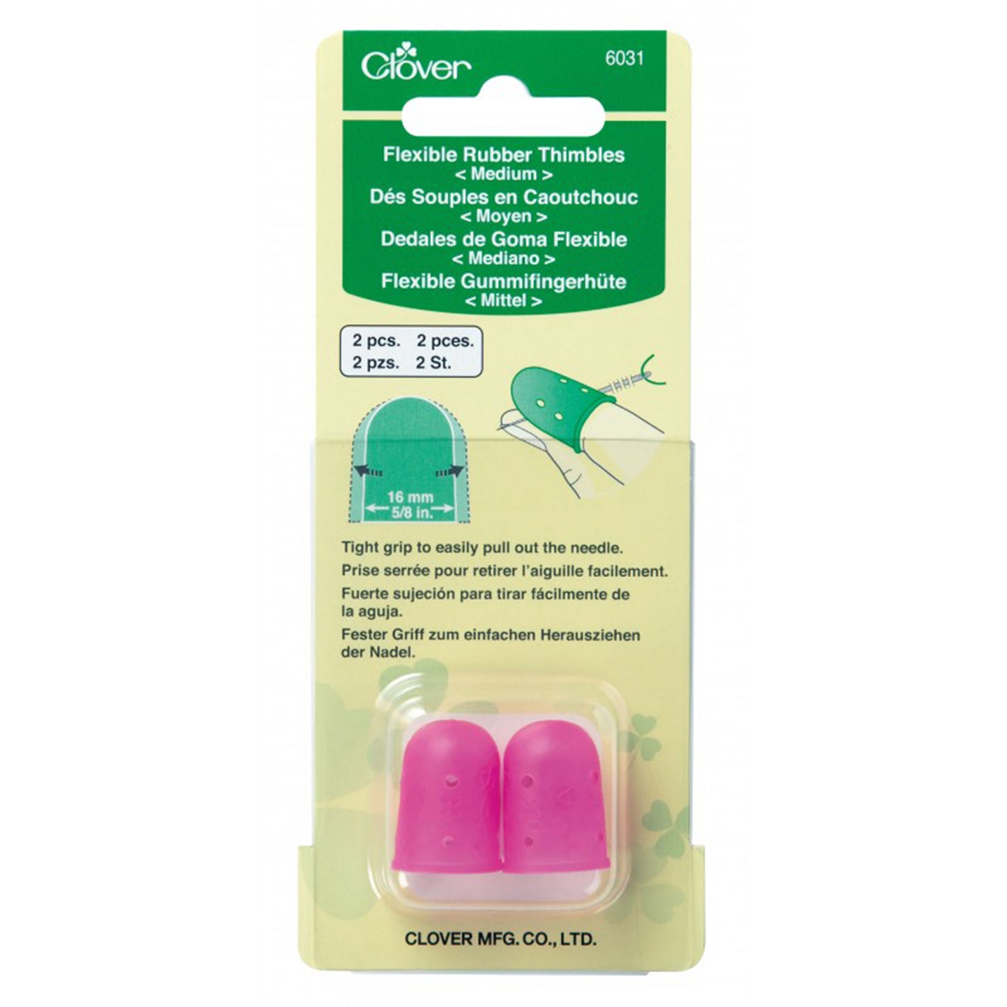 Clover Thimbles flexible rubber pack of 2 medium