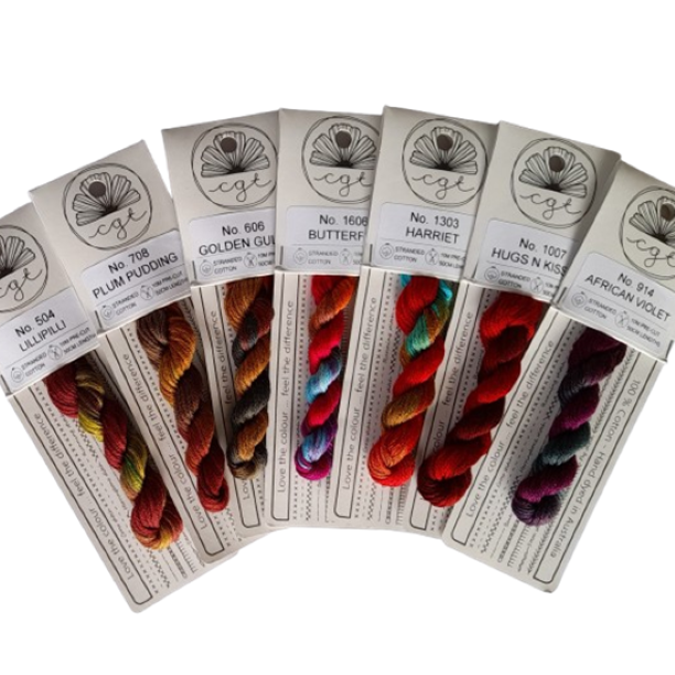 Embroidery Threads - Red/Brown shades Stranded Cottage Garden Thread