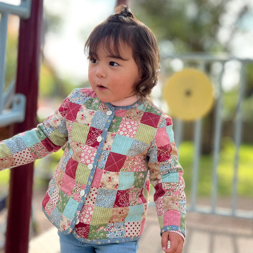 Tic Tac Toe child's patchwork jacket size 3-8 Melly & Me paper pattern