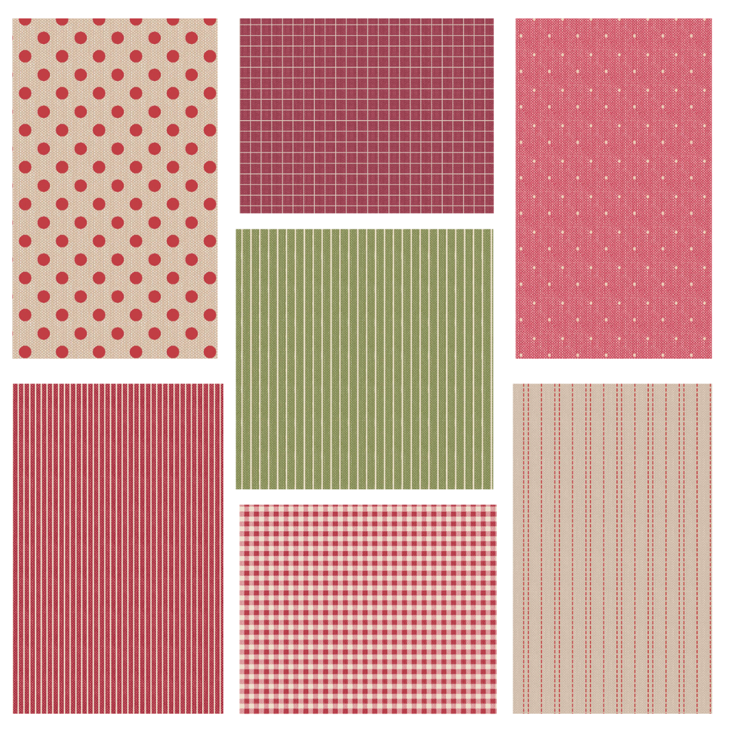 Tilda Creating Memories Winter red 7 Fat Quarters cotton quilt fabric