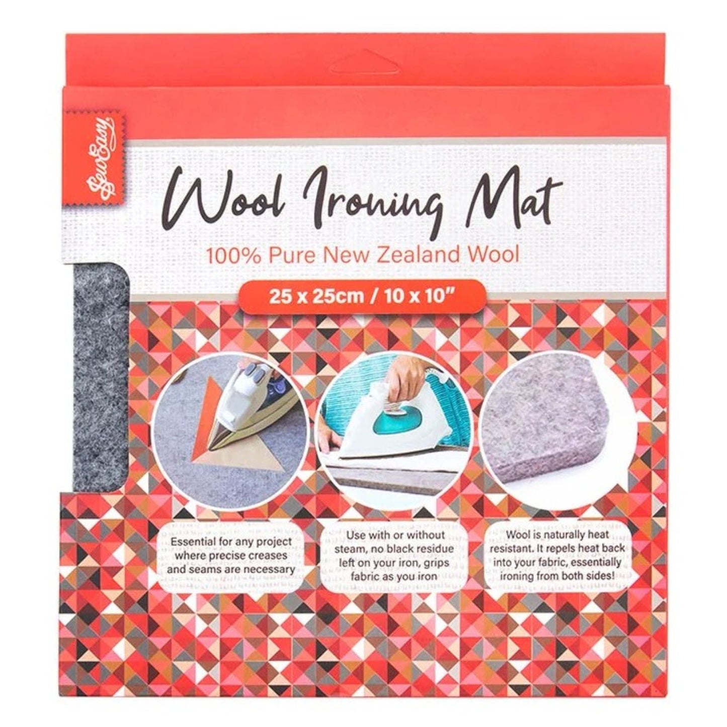 Wool ironing mat 10" x 10" 100% New Zealand wool for precise fabric pressing